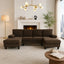 LLappuil Sectional Sofa, 104" Sectional Couch with Dual Chaise, Upholstered Sofa Couch for Living Room Brown