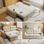 LLappuil 80" Pull Out Sofa Bed Queen Size, Loveseat Sofa Convertible Sofa Bed, Chenille Sofa Couch for Living Room Beige