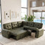 LLappuil 85" x 85" Sectional Sofa, L Shaped Sectional Couch with Pull Out Sofa Bed, Convertible Sofa Bed with Hidden Storage, Foli Fabric 5 Seat Sofa Couch for Living Room
