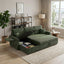 LLappuil Sectioanl Sofa, 84" Sectioanl Couch with Storage Chaise, Small Desktop, Cup Holders, Chaiging Port Convertible Sofa Bed, Corduroy Pull Out Sofa Bed for Living Room Green