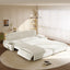 LLappuil 95" Pull Out Sofa Bed Queen Size, Oversized Corduroy Loveseat Sofa Couch Convertible Sofa Bed for Living Room Beige