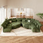 LLappuil Modular Sectional Sofa, Oversiezed Curved Sectional Couch with Storage & Hexagon Seat, Corduroy Sectional Sofa with Adjustable Arms & Backs for Living Room Green