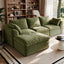 LLappuil 97" Sectional Sofa, L Shaped Sectional Couch with Ottoman, Linen Boneless Cloud Couch for Living Room
