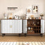LLappuil 39" Wine Bar Cabinet, Coffee Bar Cabinet with 6 Wine Racks, 3 Glass Holders, 4 Hidden Storage Space