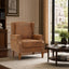 LLappuil Accent Chair, Mid-century Wingback Single Sofa Chair with Nailhead Trim Armrest, Flower Printed Polyester Fabric Reading Chair for Living Room