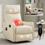 LLappuil Recliner Chair, 360° Swivel Massage Recliner Chair with Heat, Nursery Glider Rocker Recliner Chair for Living Room, Bedroom, Faux Leather Beige