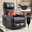 LLappuil Recliner Chair, 360° Swivel Massage Recliner Chair with Heat, Nursery Glider Rocker Recliner Chair for Living Room, Bedroom, Faux Leather Black