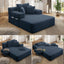 LLappuil Chaise Lounge Chair Indoor, Corduroy Boneless Sofa Bed, Deep Seat Sleeper Couch Reading Chairs, Cloud Sofas Couches for Living Room, No Assembly Required Blue