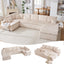 LLappuil 144" Sectional Sofa, Oversized Modular Sectional Couch with Chaise, Magazine Pockets, Removable Armrests, Cloud Boneless Corduroy Sofa Convertible Sofa Bed for Living Room