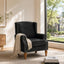LLappuil Accent Chair, Mid-century Wingback Single Sofa Chair with Nailhead Trim Armrest, Flower Printed Polyester Fabric Reading Chair for Living Room