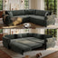 LLappuil Sectional Sofa, Pull Out Sofa Bed King Size, 5 Seat Chenille Sofa Couch Convertible Sleeper Sofa Bed for Living Room Dark Gray