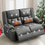LLappuil Loveseat Recliner Chair, Massage Recliner Chair with Heating, Manual Oversized Recliner Home Theater with Cup Holders, Side Pocket for Adults