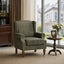 LLappuil Accent Chair, Mid-century Wingback Single Sofa Chair with Nailhead Trim Armrest, Flower Printed Polyester Fabric Reading Chair for Living Room