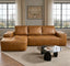 LLappuil 114" Sectional Sofa, Modular Sectional Couch with Right Chaise, Deep Seat Faux Leather Boneless Cloud Sofa for Living Room