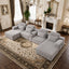LLappuil 145" Sectional Sofa, Oversized Modular Sectional Sofa with Cup Holder, Hidden Storage, 4 Seat Corduroy Sofa Couch with Chaise for Living Room Gray