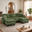 LLappuil 101" Sectional Sofa, Modular Sectional Couch with Double Movable Ottoman, Chenille Cloud Sofa Couch for Living Room
