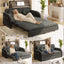 LLappuil Full Size Pull Out Sofa Bed, Compact Loveseat Sofa Covertible Sofa Bed with USB Port, Side Pocket , Chenille Sofa Couch for Living Room Gray