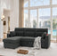 LLappuil Sectional Sofa, 83" Sectional Couch with Storage Chaise, Pull Out Sofa Bed Convertible Sofa Bed with Cup Holder for Living Room, Polyester Dark Gray