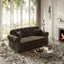 LLappuil Loveseat Sofa, Velvet Chesterfield Sofa for Living Room Brown