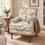 LLappuil Accent Chair, Mid-century Floral Armchair with Nailhead Trim, Solid Wood Legs, Living Room Single Sofa Chair Reading Chair