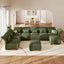 LLappuil Modular Sectional Sofa, Sectional Couch with Storage Seat, Oversized Corduroy Sofa Couch with Adjustable Arms Backs for Living Room Green