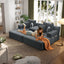 LLappuil 2 Piece Chaise Lounge Chair Indoor, Corduroy Boneless Sofa Bed, Deep Seat Sleeper Couch Reading Chairs, Cloud Sofas Couches for Living Room, No Assembly Required Dark Gray