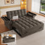 LLappuil Pull Out Sofa Bed Full Size, 65" Loveseat Sofa Convertible Sofa Bed, Chenille Sofa Couch with Small Toptable, Charging Port, Hidden Storage Armrest for Living Room Gray