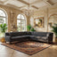 LLappuil Sectional Sofa, 103" x 103" Chesterfield Sofa with Nailhead, 7 Seat Chenille Tufted Couch for Living Room Gray
