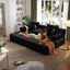 LLappuil 2 Piece Chaise Lounge Chair Indoor, Corduroy Boneless Sofa Bed, Deep Seat Sleeper Couch Reading Chairs, Cloud Sofas Couches for Living Room, No Assembly Required Black