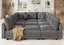 LLappuil Modular Sectional Sofa, 9 Seat Corduroy Sectional Sofa with Storage, 9 Back Cushion 9 Throw Pillow Gray
