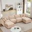 LLappuil Modular Sectional Sofa, Sectional Couch with 2 Movable Ottoman, Chenille 6 Seat Cloud Sofa Couch for Living Room Brown