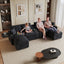 LLappuil 141" Sectional Sofa, Oversized Modular Sectional Couch with Power Electric Recliner, Cloud Sofa Couch with Center Console, USB Charging Ports, Small Tabletop for Living Room