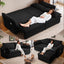 LLappuil Pull Out Sofa Bed Queen Size, 85" Loveseat Sofa with Movable Ottoman, USB Charging Port, Corduroy Sofa Couch Convertible Sofa Bed for Living Room Black
