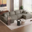 LLappuil 130" Sectional Sofa, U Shaped Modular Sectioanl Couch with Chaise, Boneless Corduroy Sofa Couch for Living Room, No Assembly Compression Sofa Taupe