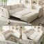 LLappuil Sectional Sofa, 85" Sectional Couch with Pull Out Sofa Bed King Size, 5 Seat Teddy Sofa Convertible Sofa Bed for Living Room Beige