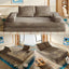 LLappuil King Size Convertible Sofa Bed, 87" DIY Chenille Sofa Couch with Deep Seat for Living Room Camel