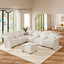 LLappuil Modular Sectional Sofa, Sectional Couch with Storage Seat, Oversized Corduroy Sofa Couch with Adjustable Arms Backs for Living Room Beige