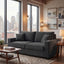 LLappuil 69" Loveseat Sofa, Upholstered Couch with 2 Throw Pillows for Living Room, Linen Dark Gray