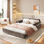 LLappuil 66" Corduroy Sofa, Pull Out Sofa Bed Queen Size, Loveseat Sofa Convertible Sofa Bed for Living Room