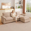 LLappuil Sectional Sofa, Cloud Sectional Couch with Movable Ottoman, 4 Seat Chenille Sofa Couch for Living Room Brown