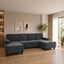 LLappuil Sectional Sofa, 104" Sectional Couch with Dual Chaise, Upholstered Sofa Couch for Living Room Dark Gray