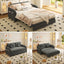 LLappuil Pull Out Sofa Bed Full Size, Loveseat Sofa Covertible Sofa Bed, Chenille Sofa Couch with USB Port, Side Pocket for Living Room Gray