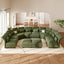 LLappuil Modular Sectional Sofa, Oversiezed Curved Sectional Couch with Storage & Hexagon Seat, Corduroy Sectional Sofa with Adjustable Arms & Backs for Living Room Green