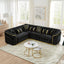 LLappuil Sectional Sofa, 111" Chesterfield Sofa with Curved Arm Button Tufted, Velvet Cloud Sofa Couch for Living Room Black