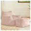 LLappuil Bean Bag Chair with Ottoman, Lazy Sofa Chair for Adults, Memory Foam Bean Bag Chairs with Filler Included for Living Room Bedroom Pink