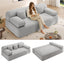 LLappuil Futon Sofa Bed, 79" Loveseat Sofa Convertible Sofa Bed Queen Size, Corduroy Sofa Couch for Living Room Light Gray