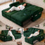 LLappuil 77" Pull Out Sofa Bed Queen Size, Loveseat Sofa Convertible Sleeper Sofa Bed, Flannelette Fabric Sofa Couch for Living Room Green