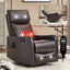 LLappuil Recliner Chair, 360° Swivel Massage Recliner Chair with Heat, Nursery Glider Rocker Recliner Chair for Living Room, Bedroom, Faux Leather Dark Brown