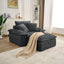 LLappuil 50" Accent Chair with Ottoman, Oversized Living Room Chair, Corduroy Deep Seat Reading Single Sofa Chair, No Need Assemble