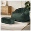 LLappuil Bean Bag Chair with Ottoman, Lazy Sofa Chair for Adults, Memory Foam Bean Bag Chairs with Filler Included for Living Room Bedroom Green